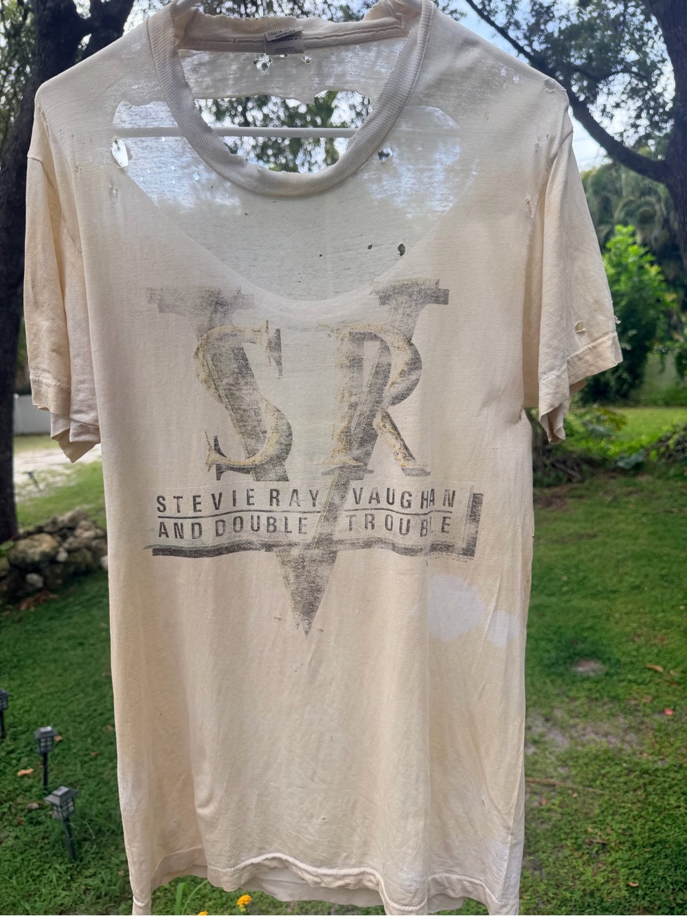 Vintage 1989 Stevie Ray Vaughan Double Trouble Tour Tee Distressed USA